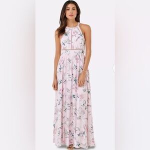 Ever New Light Pink Floral Backless Dress